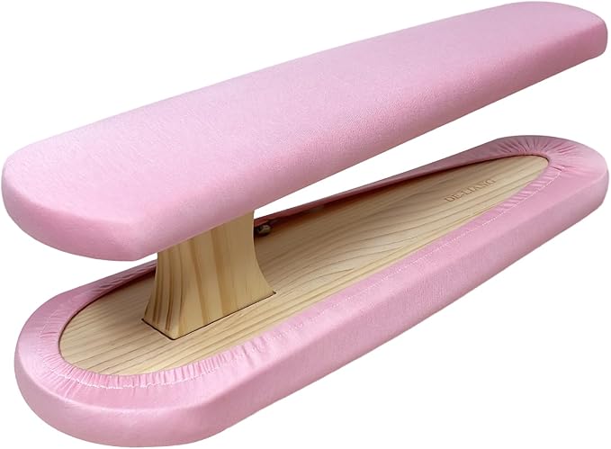 Tailor Sleeve Ironing Board, Two-Sided Cotton Padded Tailor's Ironing Stool with Removable Cover, Professional Garment Pressing Aide, Pink