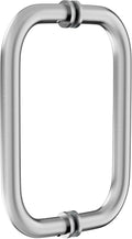Shower Door Handle, 8 Inch Hole Centers (CTC), 304 Stainless Steel Back-to-Back Glass Door Pull Replacement Hardware for Frameless Sliding Bathroom Doors, Heavy Duty Tubular Grip, Brushed Nickel