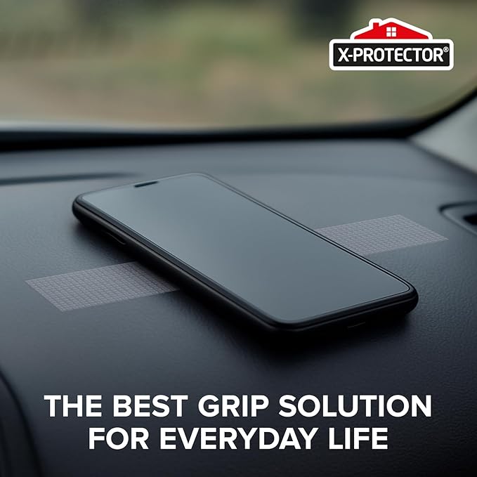 X-Protector Rubber Grip Tape - 1" x 12' Non-Abrasive Grip Roll - Heavy-Duty Non Slip Adhesive Strips - Clear Waterproof Rubberized Grip Tape for Handles!