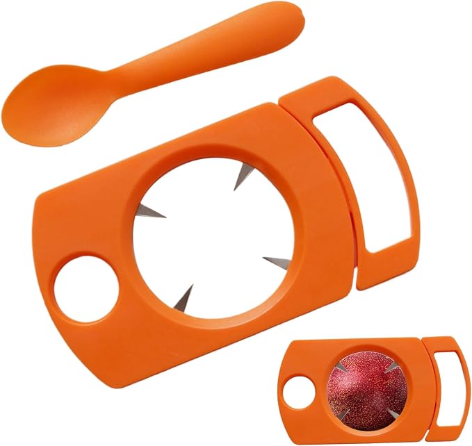 Passion Fruit Opener Tool - Stainless Steel Kitchen Peeling Gadget with Spoon - Passion Fruit Peeler - for Home Restaurant Party Gathering Picnic