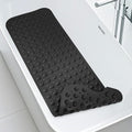 WarmSnow Long Bathtub Mat Non Slip 39.5 x 16 Inch, Inside Shower Mats with Suction Cups & Drain Holes, Soft TPE Bath Mat for Tub, Quick-Drain Bathroom Floor Mats, Black