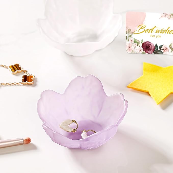 Gifts for Women Flower Jewelry Dish Ring Holder Jewelry Tray Vanity Organizer Room Decor Aesthetic Dorm Bathroom Decor Decorative Trinket Dish for Rings Earrings Necklaces Friendship Birthday Gifts