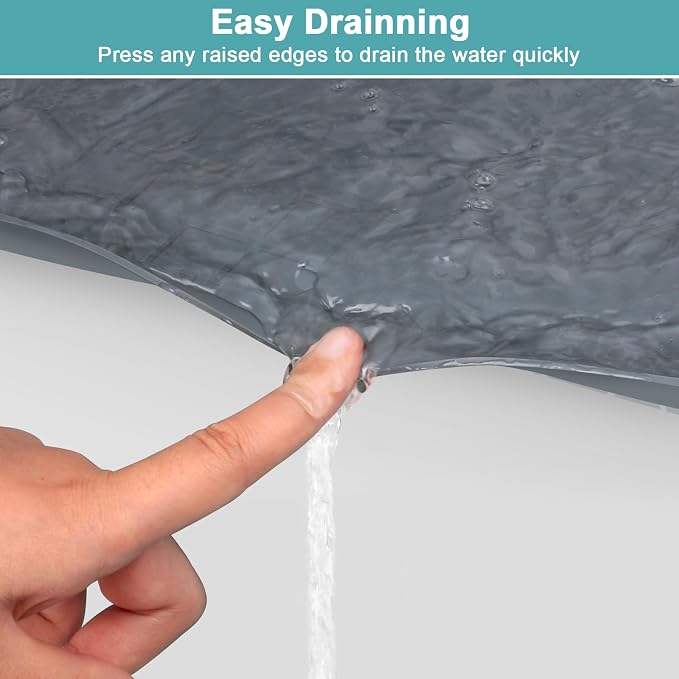 Under Sink Waterproof Mat for Kitchen 34" x 22", Silicone Under Kitchen Sink Mats and Protectors for Cabinets, Under Sink Tray Liner, Cabinet Mat for Kitchen Multipurpose Pet Mats, Rhombic Gray