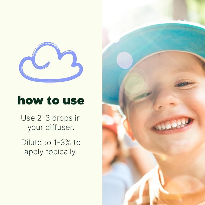 Plant Therapy Kids Calming The Child Essential Oil Blend 10 mL (1/3 oz), 100% Pure, KidSafe, Undiluted, Relaxing Aromatherapy for Sleep, and Stress Relief