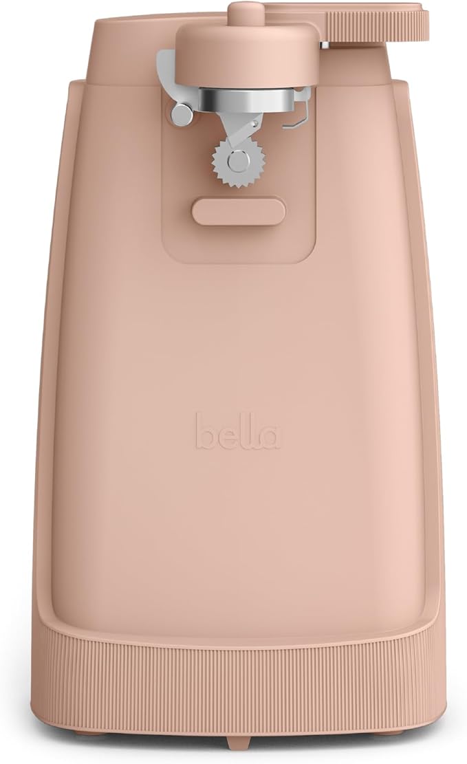 bella Electric Can Opener and Knife Sharpener, Removable Cutting Lever, Cord Storage, Stainless Steel Blade, Blossom