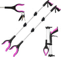 Grabber Reacher Tool for Seniors, 36" Foldable Reacher Grabbers Pickup Stick with Anti-Slip 360° Rotating Jaw, with Magnet for Disabled, After Surgery Recovery (Pink, 36inch 2pack)