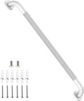 Shower Grab Bar 32 Inch, iHansee White Bathroom Grab Bar w/Anti-Slip Knurled Grip - 1.25" Diameter, Stainless Steel Bath Safety Bars for Senior Elderly, Wall Mounted Toilet Bathtub Balance Handrail