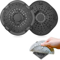 Hair Drain Catcher,Square Drain Cover for Shower Strong Adhesion Silicone Hair Stopper with Suction Cup,Easy to Install Suit for Bathroom,Bathtub,Kitchen 2 Pack (Black Brown)