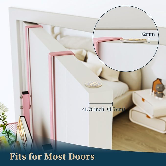 Consumest Over The Door Hooks Organizer - 4 Tier Door Coat Rack with 3 Baskets and 12 Hooks, Stainless Steel Towel Hanger for Bedroom, Bathroom, Living Room, Pink
