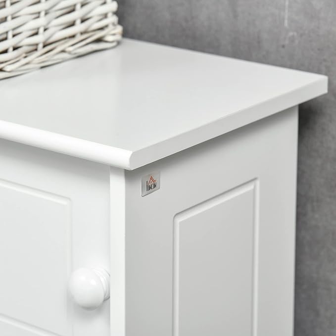HOMCOM Over The Toilet Bathroom Cabinet, Freestanding Bathroom Storage Organizer with Adjustable Shelves, Toilet Rack, White
