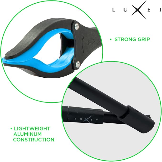 Grabber Tool 19" Aluminum Magnetic Claw, Rotating Lightweight Foldable Reacher Grabber Pickup Tool, Gripper Grabbers for Elderly Grab it Reaching Tool Trash Picker Grabber, Blue, By Luxet