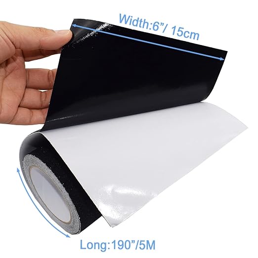 Yorwe Anti Slip Tape, High Traction,Strong Grip Abrasive, Not Easy Leaving Adhesive Residue, Indoor & Outdoor (6" Width x 190" Long, Black)