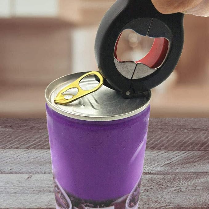 6 in 1 Multi Opener Jar Opener Bottle Can Opener Seal Soda Lid Twist Grips Non-slip Grip Easy Opern for Kid Kitchen Holiday Party (Red + Black)