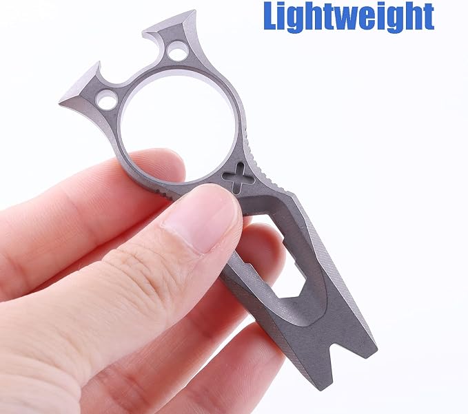 Hamans Pry Bar Multi Tool Titanium with Wrench Bottle Opener Pry Bar Function Mini Portable