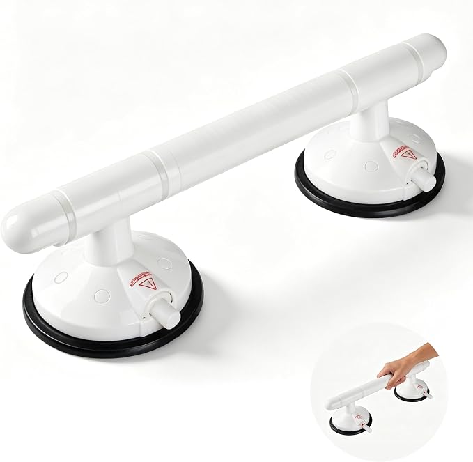 14.5inch Upgrade Suction Shower Grab Bar, Portable Shower Handle Bar Suction Grip Bar Bathtub Handle with Strong Hold Suction Cup Fitting and Rapid Release for Bathroom 1 Pack
