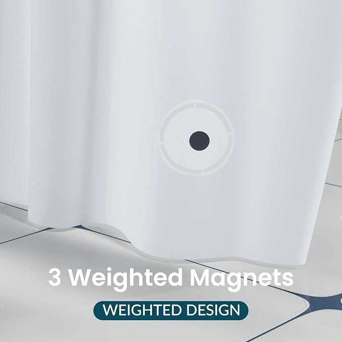 Titanker White Shower Curtain Liner 72 x 84 Extra Long Shower Liner Plastic Washable Shower Curtain Liner PEVA Shower Curtains for Bathroom with Magnets and Rustproof Metal Grommet Holes