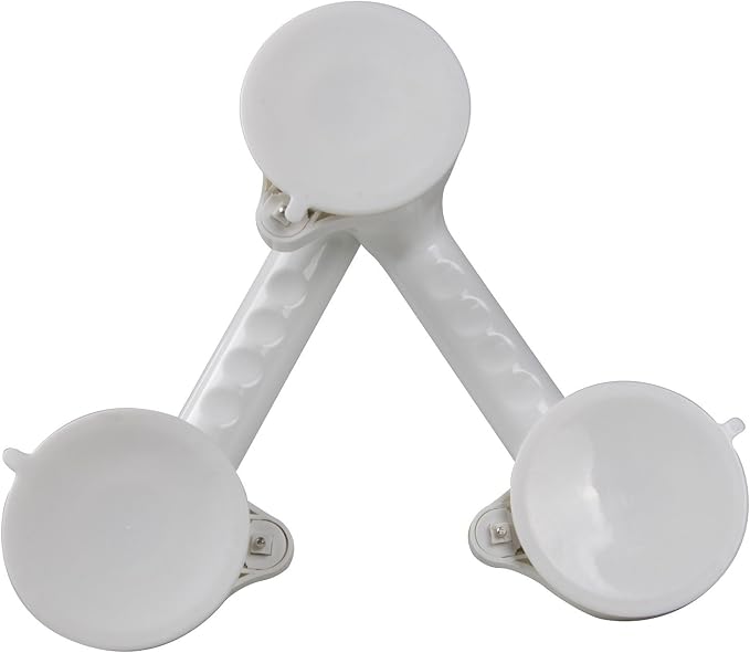 PCP Multi-Positional 180° Suction Grip Bathtub & Shower Handle with Color Lock Indicators, White, Blue/White