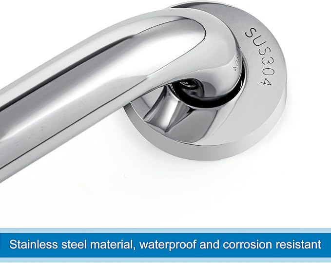 Tatuo 4 Pack Showers Grab Bars for Bathtubs 304 Stainless Steel Bathroom Safety Handrails Anti Slip Handles Grab Bars for Elderly, Senior, Pregnant (Silver,24 Inch)