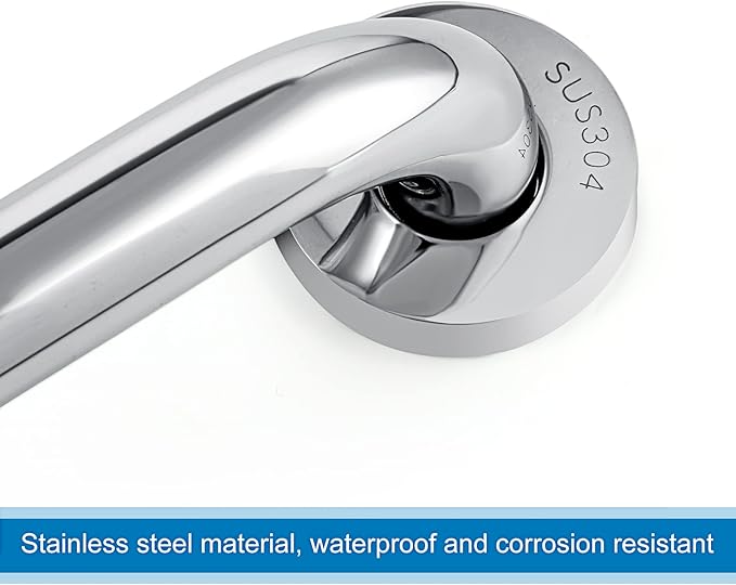Blulu 2 Set Shower Grab Bar Stainless Steel Bathroom Grab Bar Handle Anti Slip Heavy Duty Bathtub Handle Support Balance Hand Rails for Bathroom Elderly Handicap Senior Pregnant (9 Inch)