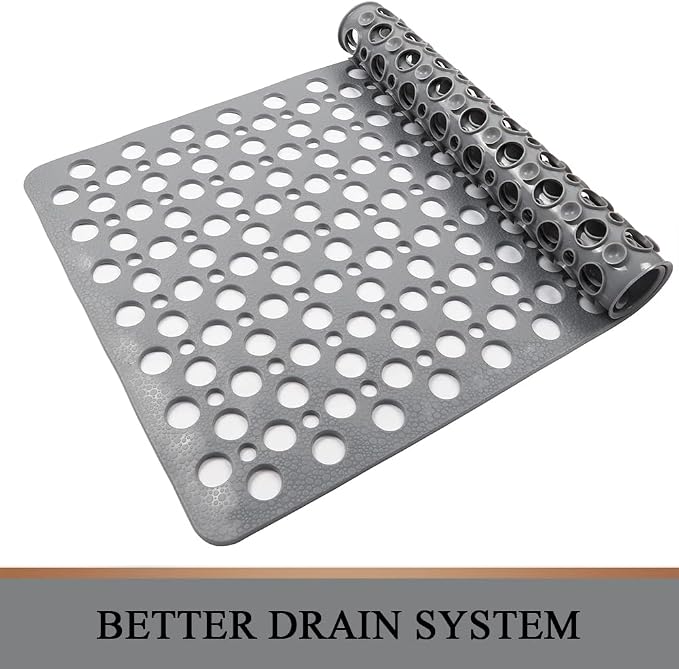 Bath Mat for Tub, 30 x 17 inch Non Slip Bathtub Mat Machine Washable Shower Mat with Suction Cups, Quick Drain Bathtub Mat for Bathroom