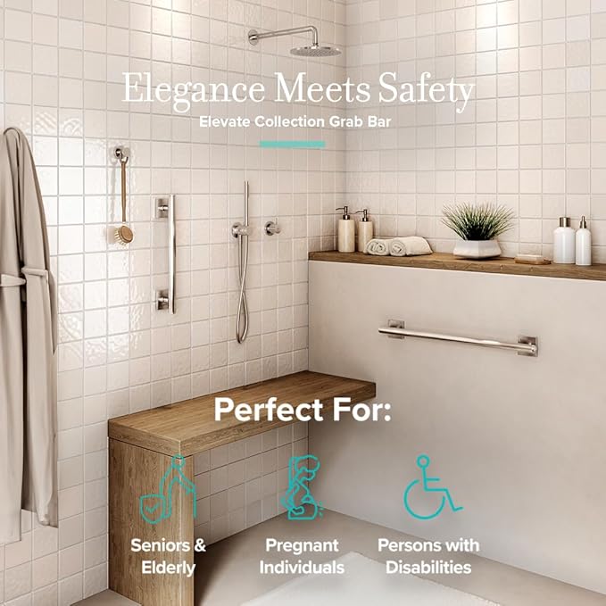 Elevate 54" L Grab Bar, Satin Nickel
