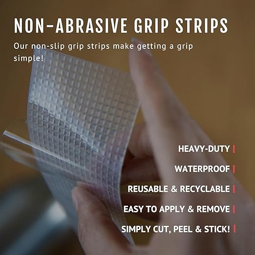 CATTONGUE GRIPS 2” Non-Abrasive Grip Tape Strips - Heavy-Duty, Waterproof Anti-Slip Tape for Furniture, Bathtubs, Frames, Gaming & More - Indoor & Outdoor Anti-Slip Solution (Glow in The Dark)
