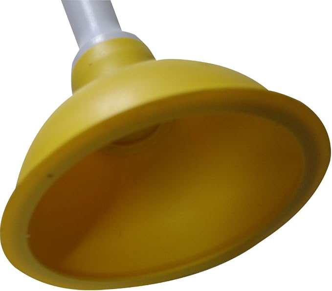 NewFerU Drain Plunger, Small Hand Force Plumber Helper, Little 4 inch Cup Clog Remover, Tiny Rubber Unclogger in 9" Short Handle for Kitchen Sink, Bathroom Toilet, Shower Bath Tub (Yellow)
