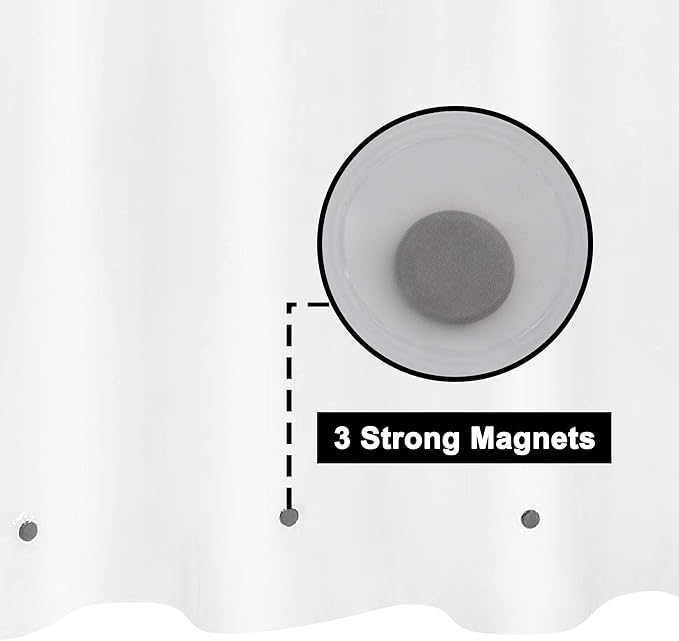 Barossa Design Frosted Stall Shower Curtain Liner with 3 Magnets - 36" x 72", Waterproof PEVA Shower Liner for Small Bathroom Stall, PVC Free, Metal Grommets - Frost, 36X72 (Pack of 2)