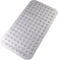 Non Slip Bath Mat, Quick-Dry Bathtub Mat with Strong Suction Cups & Drain Holes, Soft PVC Bathroom Mat for Smooth Surfaces, Machine Washable, 27.5x15 Inches, Grey