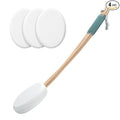 AmazerBath Lotion Applicator for Back, Feet, 4 Replacement Pads with 17" Curved Handle, Back Sunscreen Applicator for Kids, Elderly, Women, Apply Skin Cream Medicine Moisturizer Tanner, White