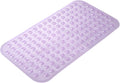 AmazerBath Bath Tub Mat, Medium Size 27.6 x 15 Inches Non-Slip Shower Mats with Suction Cups and Drain Holes, Bathtub Mats Bathroom Mats Machine Washable (Clear Purple)