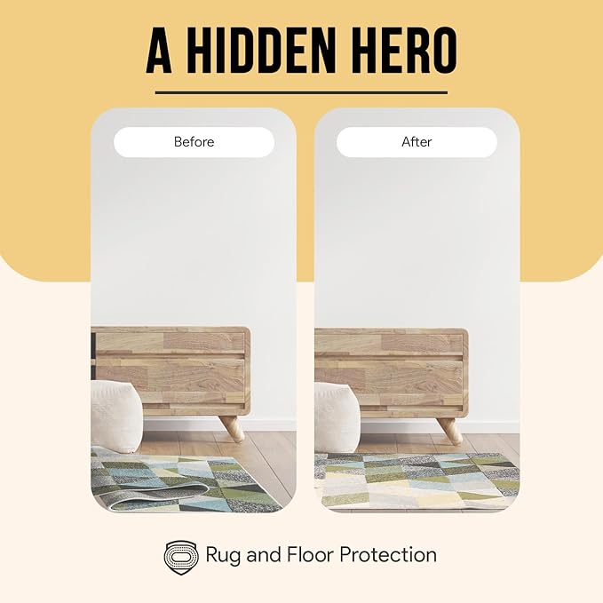 Non Slip Area Rug Gripper 2.5x9 Feet, Rug Gripper for Hardwood Floors, Laminate, Vinyl, Stone & Tile, Anti Slip Area Rug Pad for Under Rugs