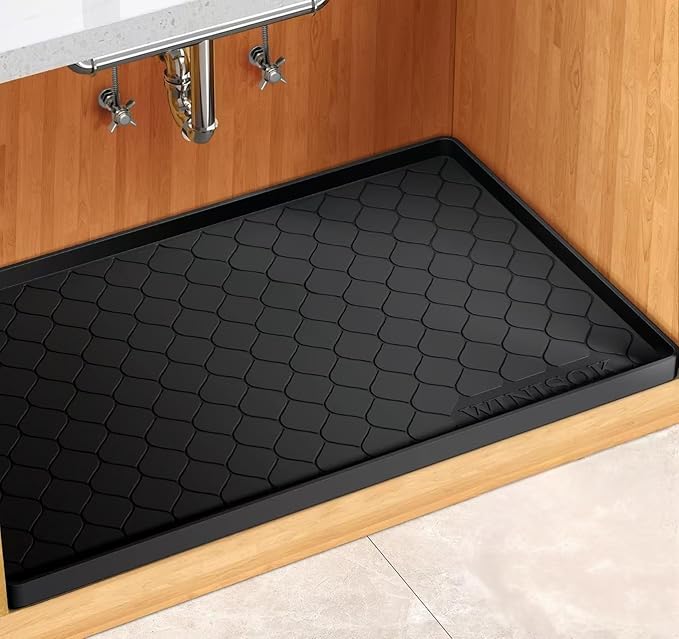 Winisok Silicone Under Sink Mat 40" x 19", Kitchen Essentials and Gadgets, Shelf Liner and Cabinet Protector, Home Organizers and Storage, Waterproof Bathroom Tray