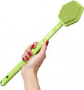 AIMAIAIMAI Silicone Back Scrubber for Shower – 21in Extendable Shower Brush with Long Handle – Dual-Sided Back Brush with Non-Slip Grip, Gentle Cleansing & Exfoliation for Men, Women, Elderly (Green)