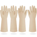 DABOGOSA Mamison 2 Pairs Reusable Waterproof Household Dishwashing Cleaning Rubber Gloves, Non-Slip Kitchen Glove (Ivory, Small (Pack of 2))