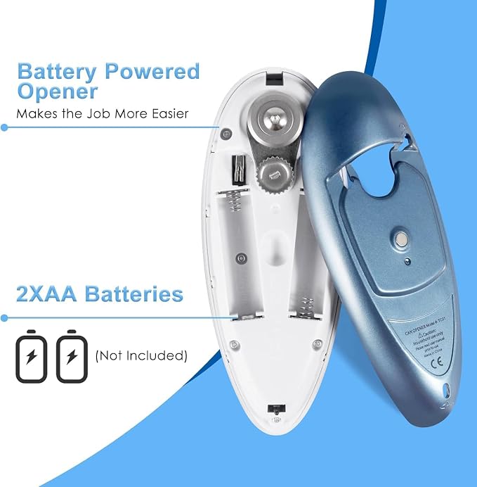 One Touch Electric Can Opener Fits Almost All Can Sizes for Seniors with Arthritis, Hand Held Battery Operated Can Opener with Smooth Edge, Food Safe Kitchen Gadgets Automatic Can Opener for Kitchen