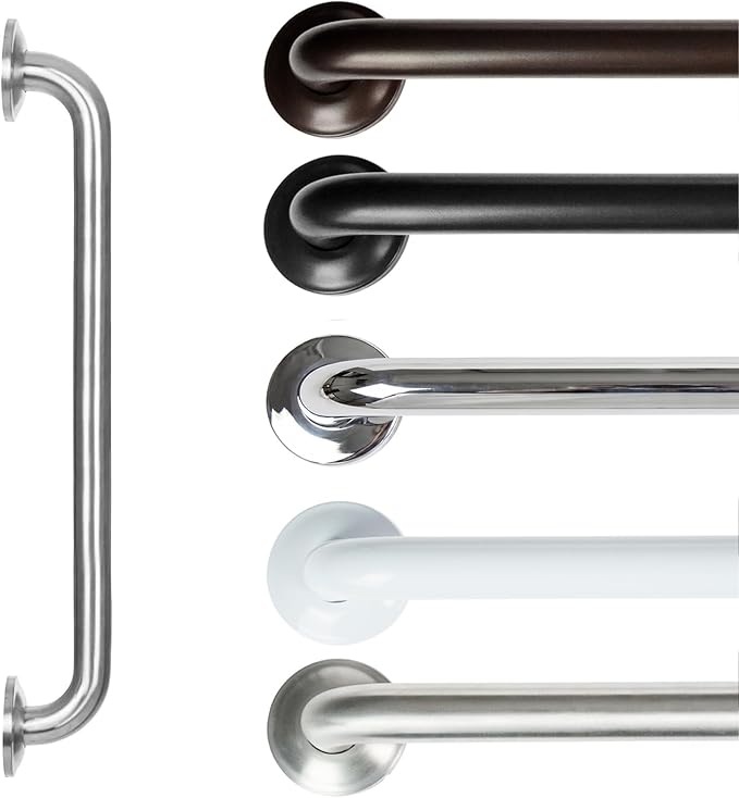 Vive Grab Bar for Showers - Bathroom Antislip Handrail for Seniors, Elderly Assistance Product, Heavy Duty Shower Handles, Handicap Grab Bars, Stainless Steel, Multipurpose, 440 lbs (Brushed Nickel)