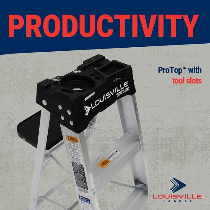 Louisville Ladder 4-Foot Aluminum Step Ladder, 300-Pound Load Capacity, Type IA, AS3004