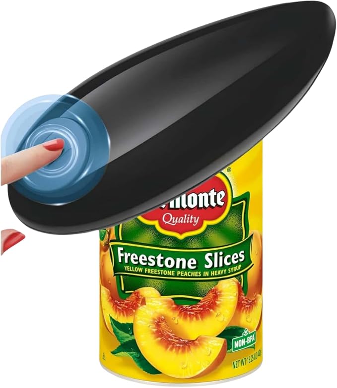 Electric Can Opener, Hands Free One Touch Automatic Can Openers Fit Different Can Sizes and Shape with No Sharp Edges for Kitchen, Kitchen Gadgets for Senior with Arthritis (black)