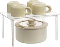 HENABLE 1 Pack Acrylic Cabinet Organizer, Kitchen Countertop Counter Organizer, Clear Spice Rack, Shelf Risers Cabinets for Bathroom, Desk, Dresser Cupboard Organizers and Storage