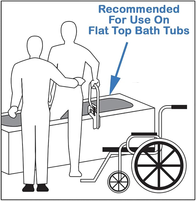 Carex White Bathtub Rail - Grab Bars for Bathroom, Bathtubs & Showers - Side Hand Grip Railing & Support - Shower Handle & Bath Tub Bar Clamps for Seniors & Elderly
