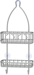 Simple Houseware Bathroom Hanging Shower Head Caddy Organizer, Silver (24 x 10.2 x 4.25 inches)