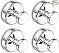 Bntuk Suction Cup Hooks for Shower, Removable Towel Hooks for Bathroom Window Glass Door Wall, Bath Robe Looafh Hook for Hanging - 4 Pack, Chrome