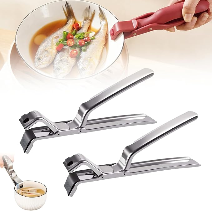 Multi-Purpose Anti-Scald Bowl Holder Clip for Kitchen, 2026 New Silicone Non-Slip Heat Insulation Anti-scald Clip, Multi-Function Anti-Scald Bowl Clip Hot Bowl Dish Plate Gripper Clips (Sliver, 2PCS)