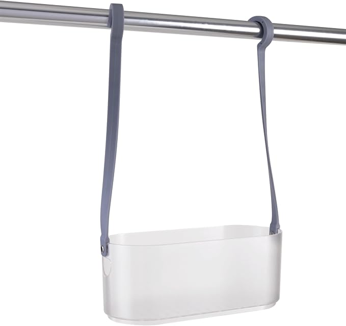 Bath Bliss 2 Way Deluxe Convertible Shower Caddy | Hang Over Shower Head or Shower Door | Bathroom Organization | Self Draining | Rust Resistant Plastic | Frost