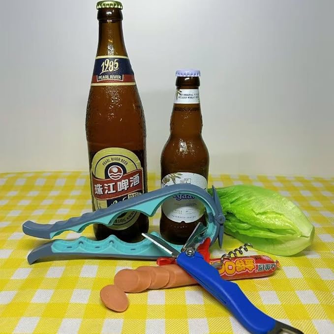 7-in-1 Multi-Function Bottle Opener, Kitchen Can Opener with Corkscrew, Jar Opener Bottle Opener and Can Opener for Weak hands, Seniors with Arthritis and Anyone with Low Strength