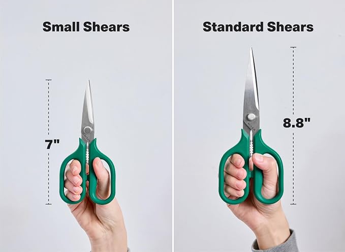 Misen Heavy Duty Kitchen Shears - Comfortable Ambidextrous Scissors for Meat, Poultry, Herbs & More - Easy to Clean - German Stainless Steel - Small | Green