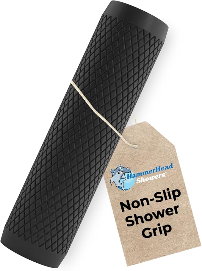 HammerHead Showers® Shark Skin Grip Compatible for HammerHead Showers 1-Spray Handheld Shower Head – Slip-Free Grip for Handheld Shower Head for Elderly or Kids – Handshower Silicone Grip