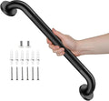 Black Grab Bar 20 Inch, iHansee Anti-Slip Bathroom Grab Bar w/Knurled Grip, Stainless Steel Safety Handrail for Toilet Bathtub Shower, Wall Mounted Matte Black Handicap Bars Handle for Senior Elderly