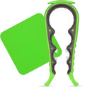 6 in 1 Lids off Jar Opener, Bottle Opener for Weak Hands, Seniors, Arthritis, Women, Kids - Multipurpose Kitchen Tool, Easy open. & Non Slip Rubber Jar opener Gripper Pad, Green
